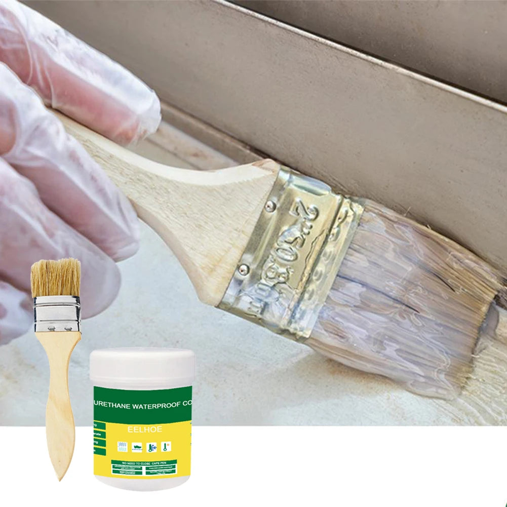 1-3Pcs Transparent Waterproof Agent With Brush Coating Sealant Agent 30/100/300g Polyurethane Glue For Home For Roof Bathroom