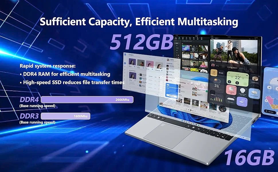 2026 New laptop 15.6 Inch Windows 11 Intel Core i9 9900 16GB RAM 1TB 2TB SSD Fingerprint Unlock Study Office Pc Gaming Laptops