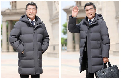 Canada Fashion Winter Jacket for Man Down Coat Parka Men's White Goose Down Jacket -30℃ Hooded Warm Thick Long Padding HXY305