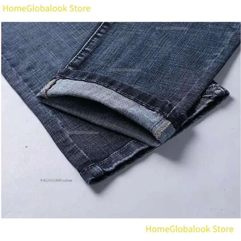 New Business‑Style Men's Jeans, Comfortable Straight Leg Stretch Denim Pants, Classic Blue Black Work Trousers, Fashion Versatile Male Clothing For Office, Business Occasions And Casual Daily Outfit