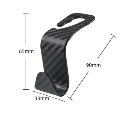 4Pack Car Seat Carbon Fiber Hook for Bags Car Clips Front Seat Headrest Organizer Holder Auto Fastener Hangers Car Accessories