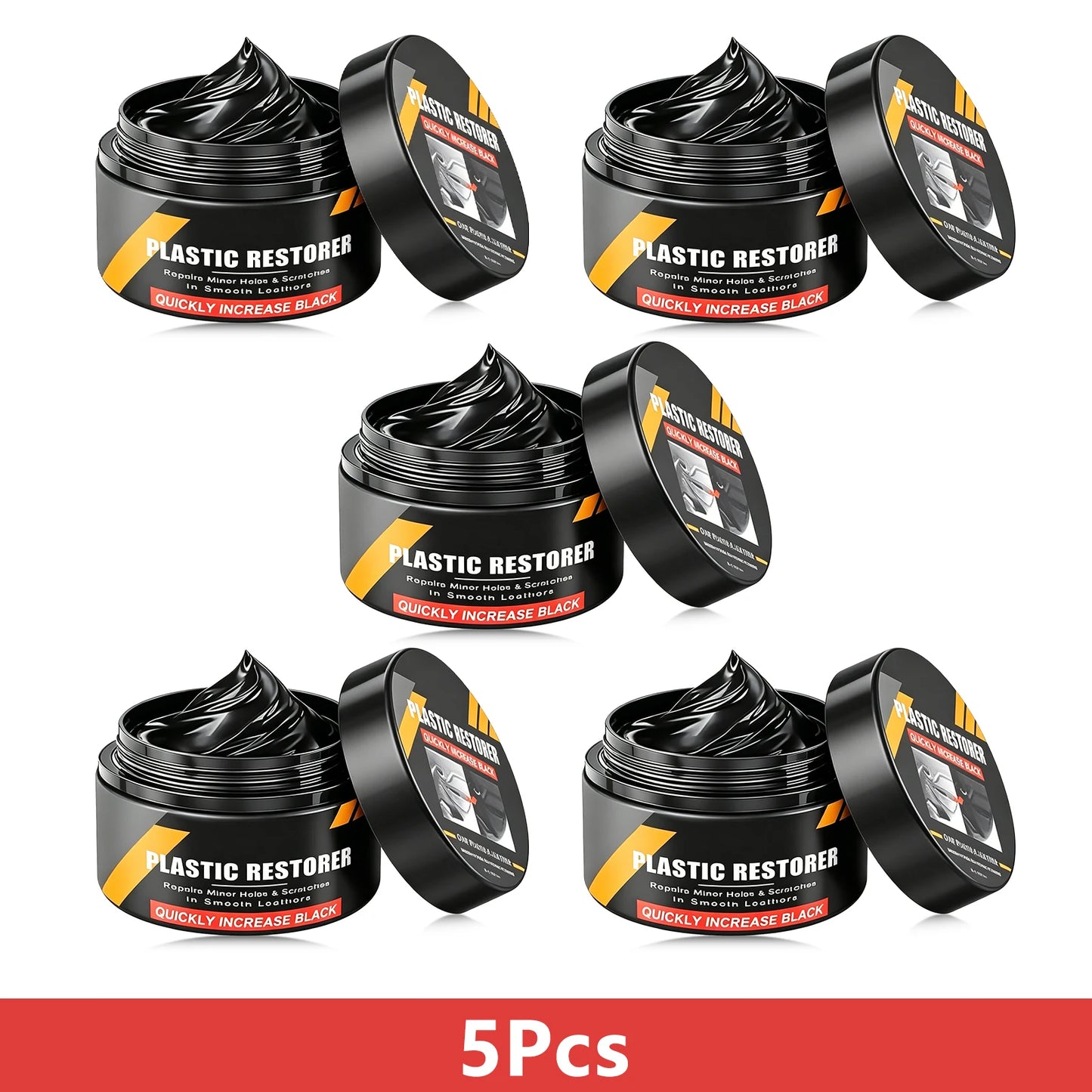 Car Interior Plastic Repair Care Kit, Scratch Repair Paste, Refresh Faded Aged Trim, Polish Brighten with Long-Term Protection