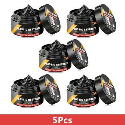 Car Interior Plastic Repair Care Kit, Scratch Repair Paste, Refresh Faded Aged Trim, Polish Brighten with Long-Term Protection