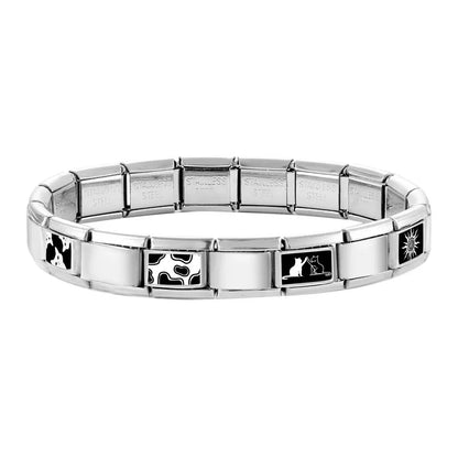 Fashion Dog Cats Star Black Red Charm Bracelet Fit 9mm Bracelet Stainless Steel Italian Links Making DIY Jewelrys Wholesale