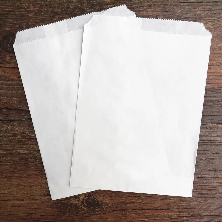50 Pcs Red Blue Green Thank You Kraft Paper Bags Cute  Happy Birthday Gift Pouch Retro Party Favor Bag Candy Cookie Supplies