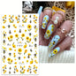 1PCS Marbled Nail Sticker 3D Abstract Lines Sticker Nail Art Supplies Nail Decals Y2K Laser Butterfly Ladies Nail Art Decoration