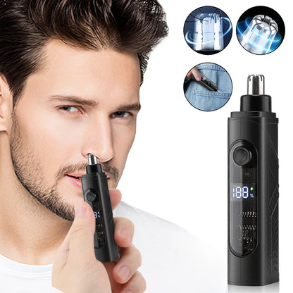 Mini Washable Electric Razor Travel Razor Type-c Charging Capsule Shaver Nose Hair Trimming Double Ring Knife Net