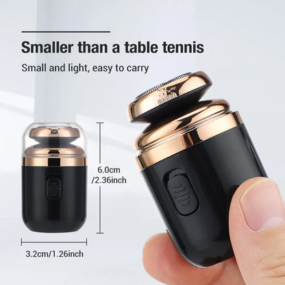 Mini Washable Electric Razor Travel Razor Type-c Charging Capsule Shaver Nose Hair Trimming Double Ring Knife Net