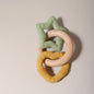 Silicone Star and Heart Teether with Teething Wooden Ring Baby Rattle Toy
