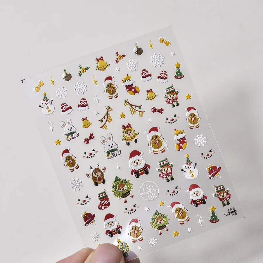 Luxury 5D Floral Nail Art Stickers Gold Silver Chinese Style Metal Frame Shiny Crystal Rhinestone Self Adhesive Manicure Decal