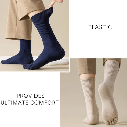 Wool Warm Five-finger Socks Comfortable Business Men's Toe Socks Sports Breathable Sweat Deodorant Solid Color Sock Male