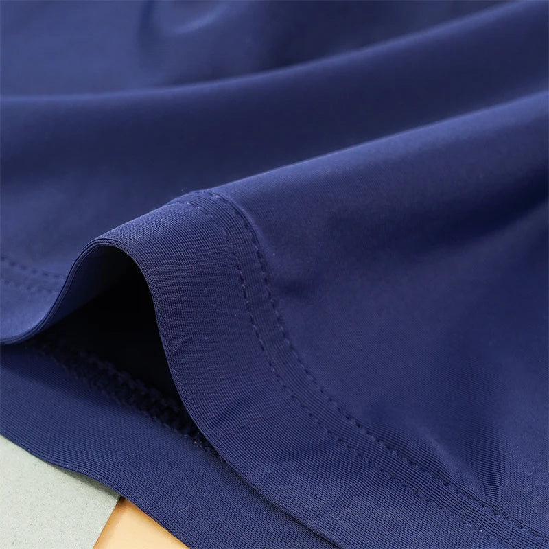 4PCS Men's Ice Silk Ultra-thin Seamless Shorts Sexy Lingerie Solid Breathable Boxers Briefs Men Underpants