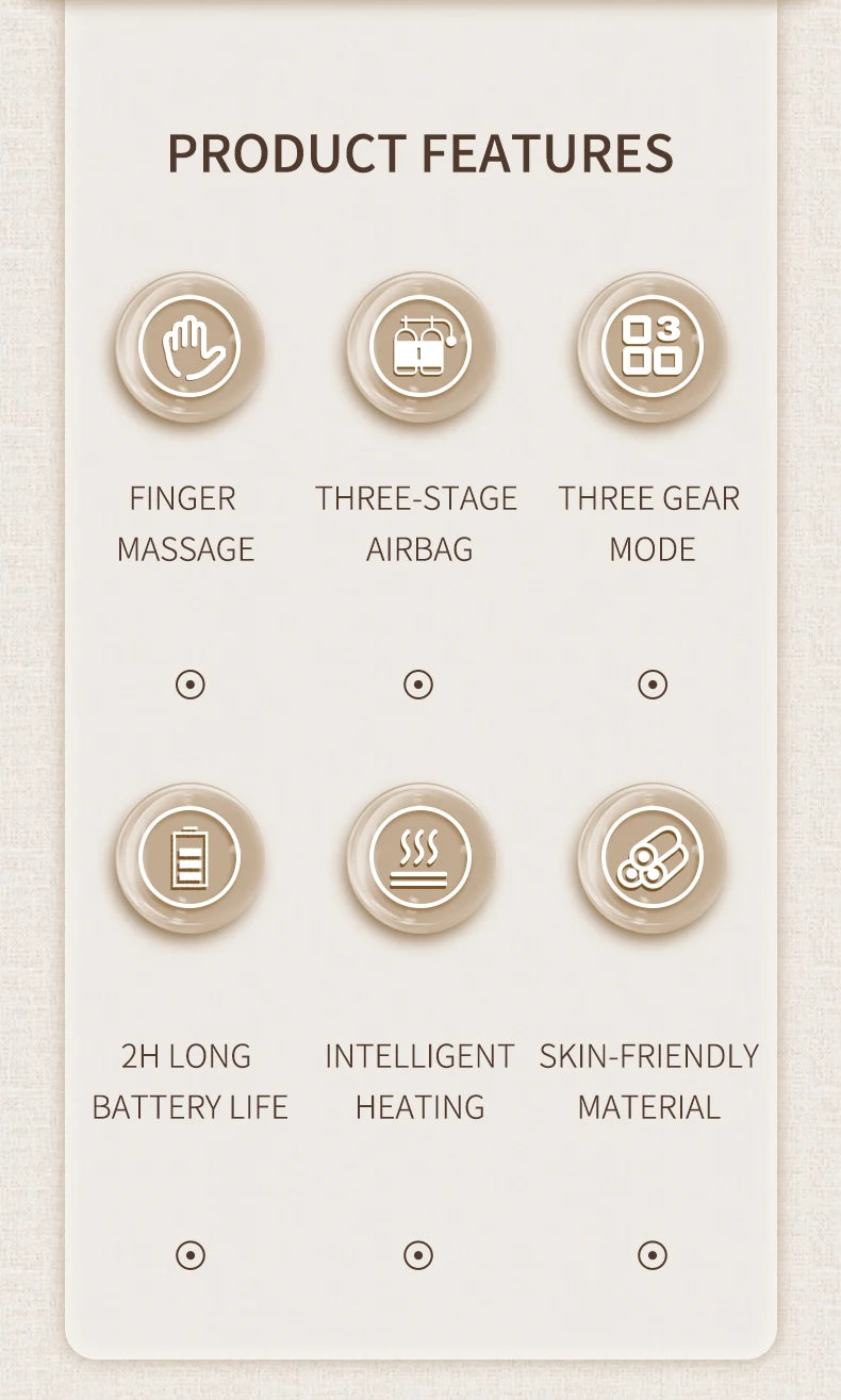 Hand Massager with Airbag Compression Finger Wrist Palm Massage Machine Vibration Glove for Hand Muscle Relax Gift for Men Women