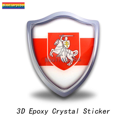 3D Dome Sticker Belarus Flag National Emblem Shield Car Motorcycle Helmet Laptop Vinyl Waterproof Stereo epoxy resin Sticker
