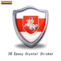 3D Dome Sticker Belarus Flag National Emblem Shield Car Motorcycle Helmet Laptop Vinyl Waterproof Stereo epoxy resin Sticker