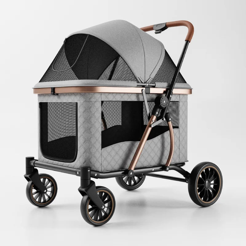 Foldable Large Giant Dog Stroller Lightweight Portable Multi Cat Pet Carrier for Senior Dogs Outdoor Travel
