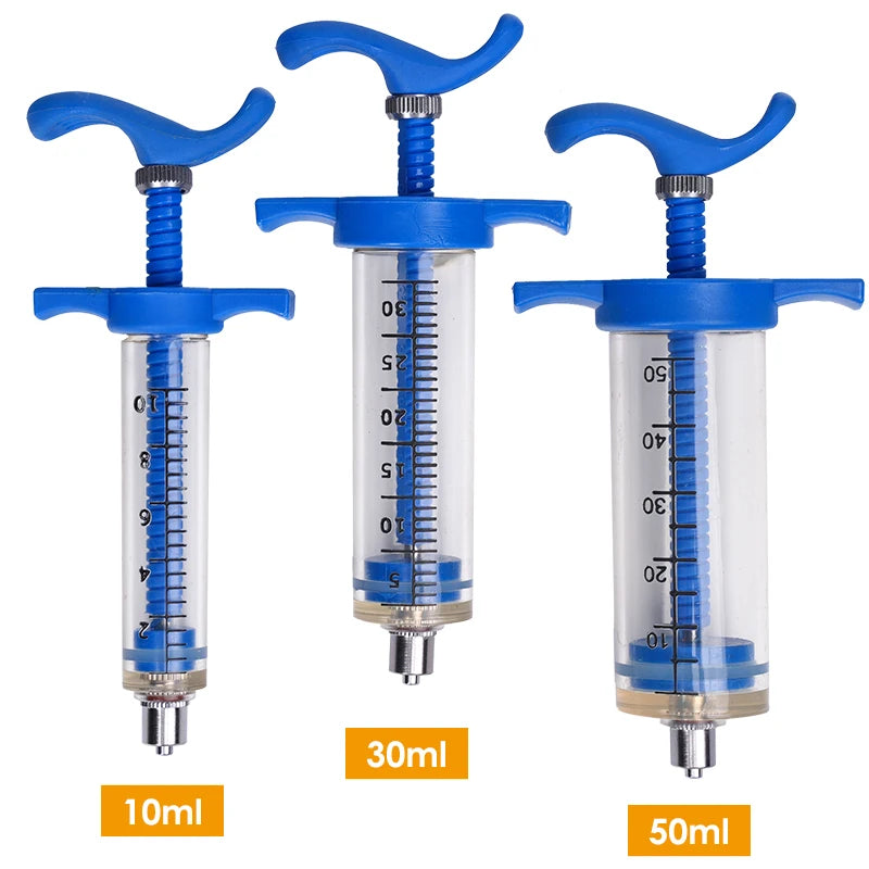 10/30/50ML Animal Syringe Plastic Veterinary Syringe With Needle Bird Feeding Rearing Poultry Syringe Small Pet Medicine Feeder