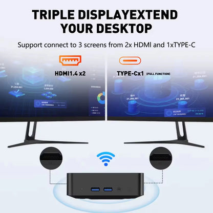 2026 Mini PC Intel Core I9 10980HK N150 Gaming Computer Windows 11 Desktop PC 16GB RAM 1TB 2TB SSD WiFi6 BT5.2 Portable Gamer PC