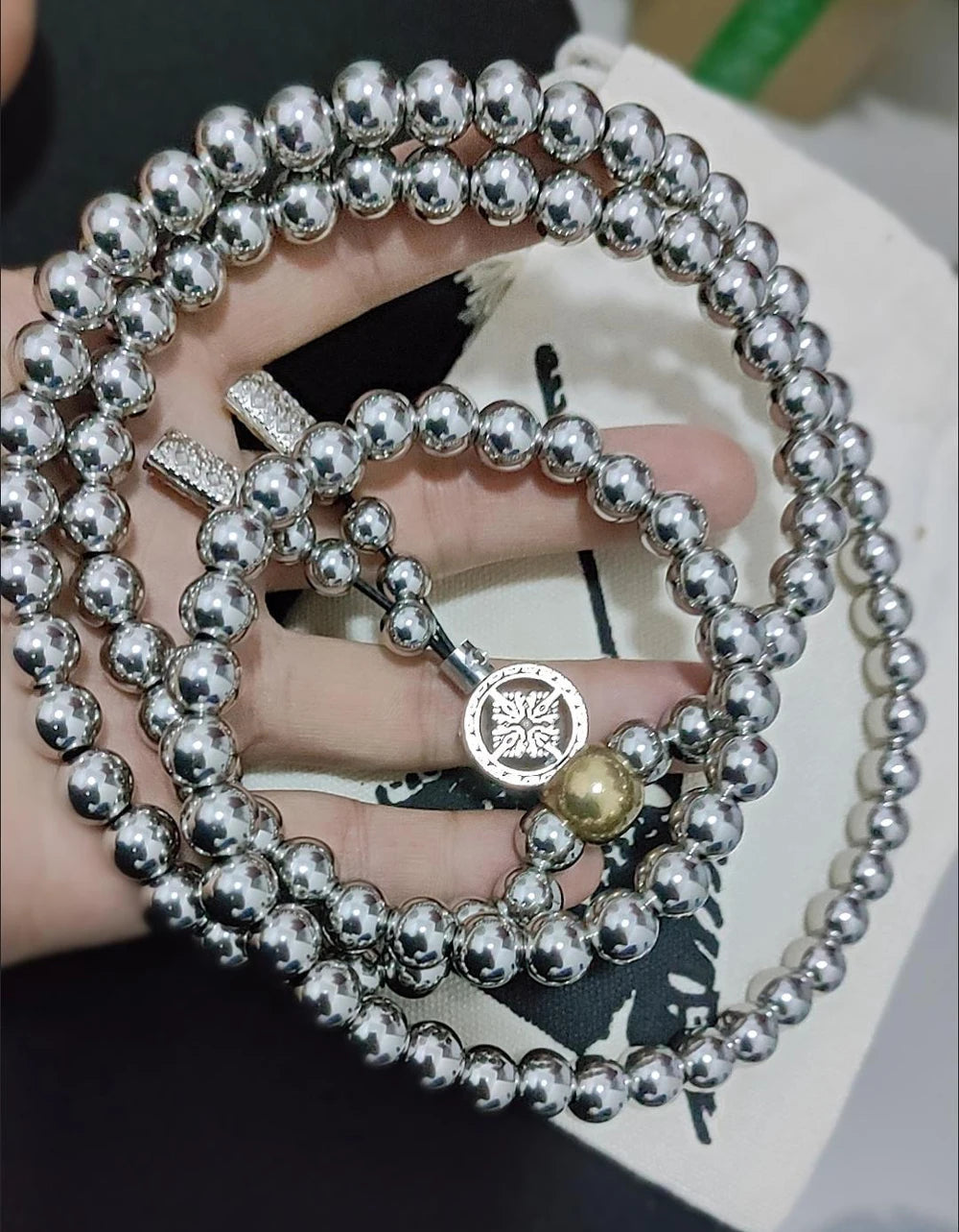 Titanium Steel Bracelet Necklace Chain Prayer Beads Self Defense Waist Faith Buddha Cross Pendant Mens Gadgets For Jewelry Gifts