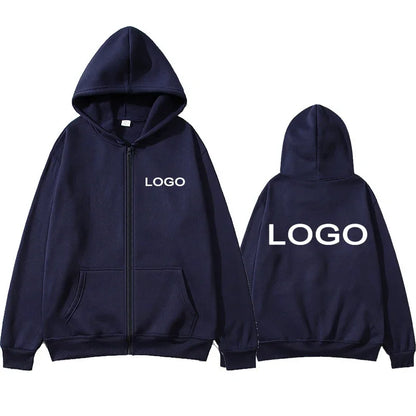 Customized Printed Zipper Hoodies Men Fashion Long Sleeve Zipper Up Sweatshirts Women Casual Personality Hoody Pullover Sudadera