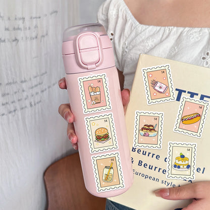 50/100PCS Cartoon Stamps Stickers Decals For Laptop Letter Scrapbook Luggage DIY Aesthetic Waterproof Stickers Creative Gifts