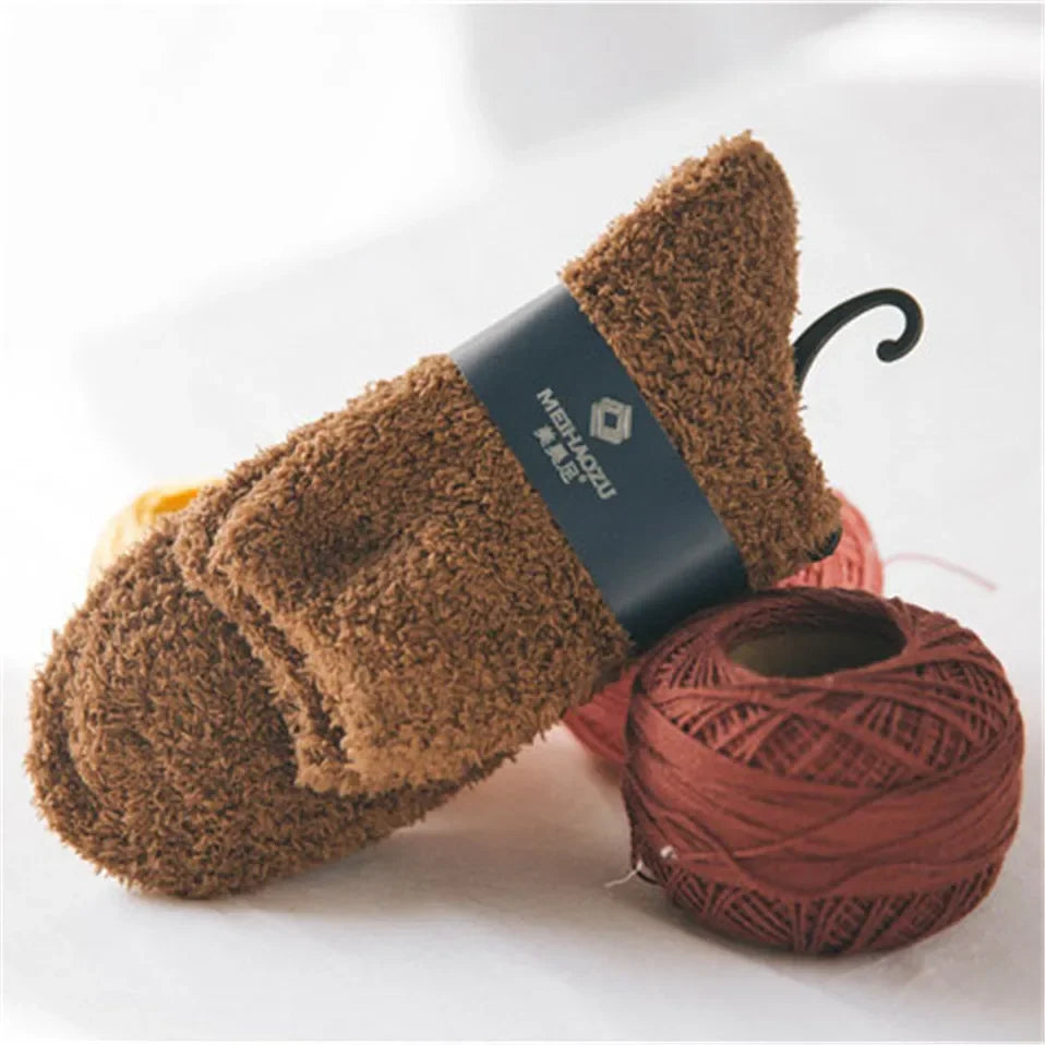 Winter Warm Thicken Fluffy Socks Men Soft Elastic Coral Velvet Towel Sock Unisex Thermal Cozy Floor Sleeping Socken Dropshipping