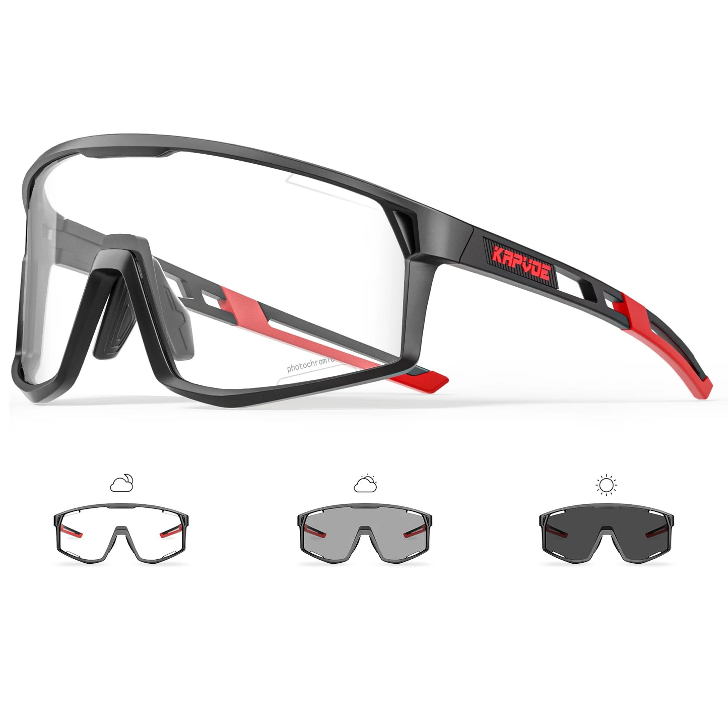 KAPVOE New Photochromic Cycling Glasses Men MTB Bicycle Cycling Eyewear UV400 Outdoor Sports Sunglasses Women Road Bike Goggles