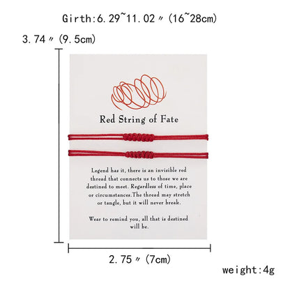 Handmade Knot Bracelet For Women Men Red String Of Fate Wrap Bangle Couple Good Lucky Friendship Jewelry Accessories