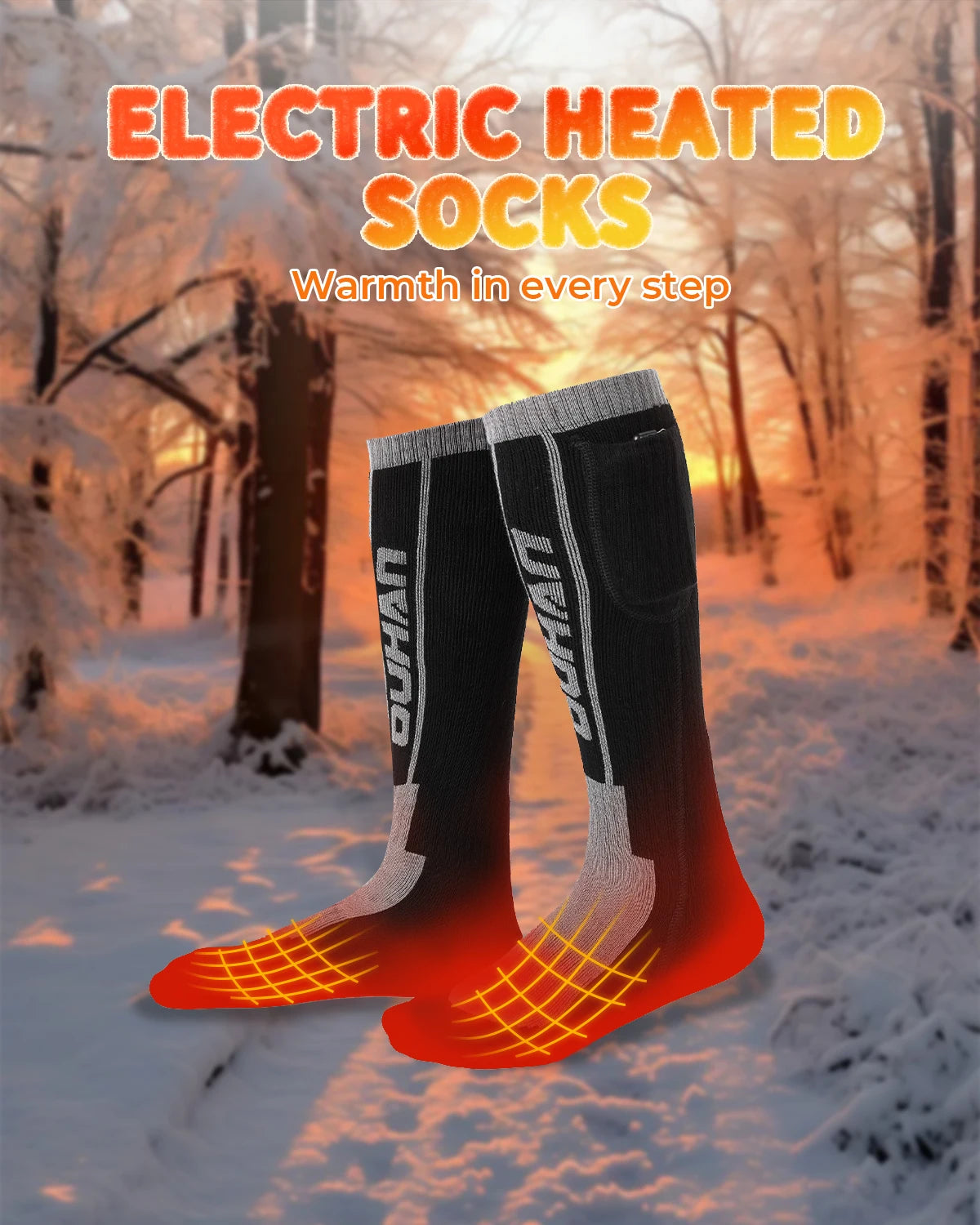 Electric Heating Socks for Skiing Snowboarding Hiking Rechargeable Batteries Thermal Warmer Remote Control Winter Outdoor Sports
