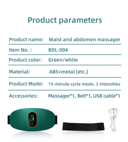EMS Waist Abdominal Massage Belt Heating & Vibrating Slimming Fat Burner for Body Shaping Belly Back Leg Muscle Relief