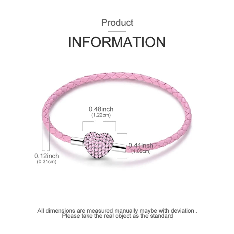 Original 925 Sterling Silver Bracelets 17-20CM Love Heart Flowers Butterfly Charms Beads Bracelet For Women Fashion Jewelry Gift