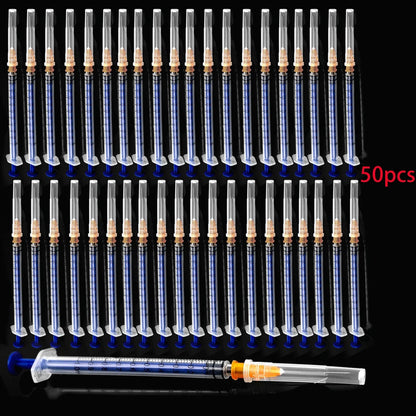 50Pcs/1Pc Disposable 1Ml/Cc Lab Syringe with 1" Needle, Individually Sealed Package