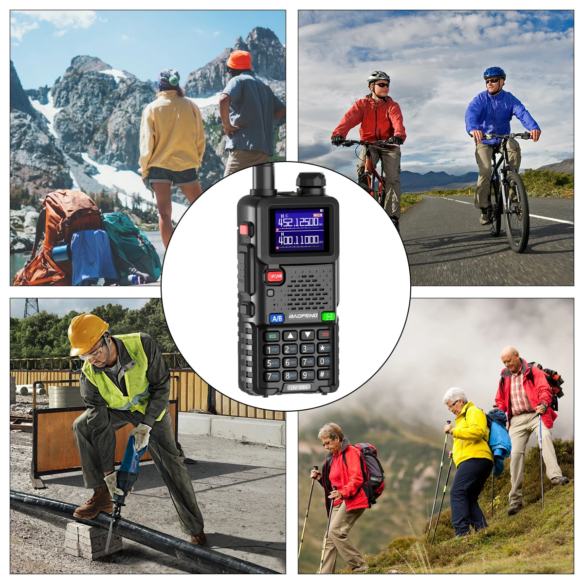 Baofeng UV 5RH 10W Full Bands Walkie Talkie Wirless Copy Frequency Type-C Charger Upgraded UV 5R Transceiver Ham Two Way Radio