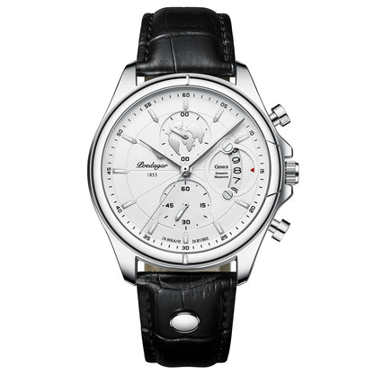 POEDAGAR Luxury Man Wristwatch Chronograph Date Waterproof Leather Men Watch Casual Quartz Men's Watches Sports Male Clock Reloj