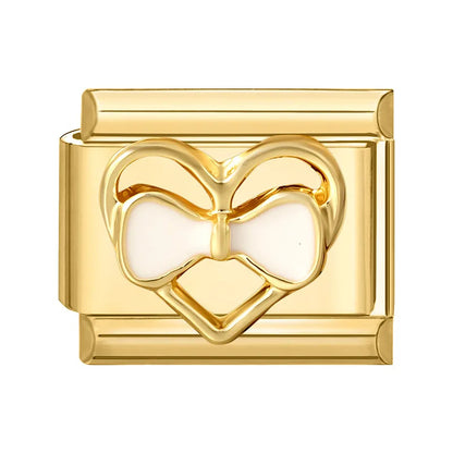 Gold Color Heart Sunflower Cherry Tai Chi Leopard Italian Charm Links Fit 9MM Bracelet Stainless Steel Men Women DIY Making Gift