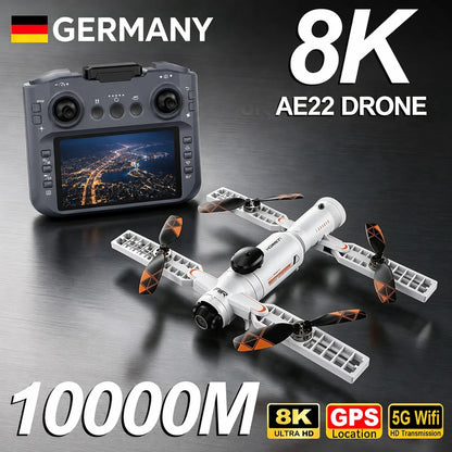 Upgraded AE22 PRO MAX Foldable Drone 8K Dual Camera FPV Quadcopters GPS Obstacle Avoidance Brushless Professional RC Drones Toys