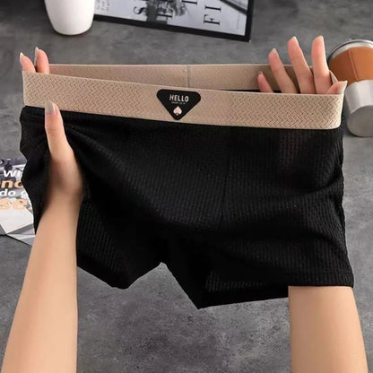 2027 1pcs Men's Shorts Ice Silk Underwear Plus Size Underpants Breathable Sexy Slim Panties Air-conditioned Lingerie Wholesale