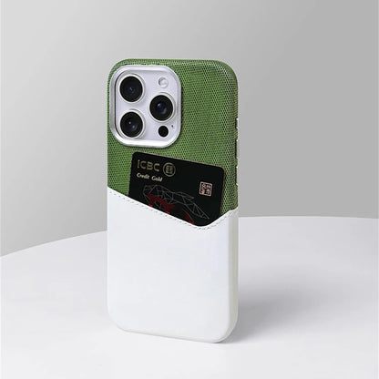 Card Holder MagSafe Leather Case For iPhone 17 Pro Max 16 15 14 Plus 13 12 Pocket Wireless Charging Alloy Lens Hit Color Cover