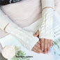 Comfortable Winter Gloves for Women - White Semi-Finger Gloves with Elastic No-Finger Design for Warmth, Stretchy and Comfortable