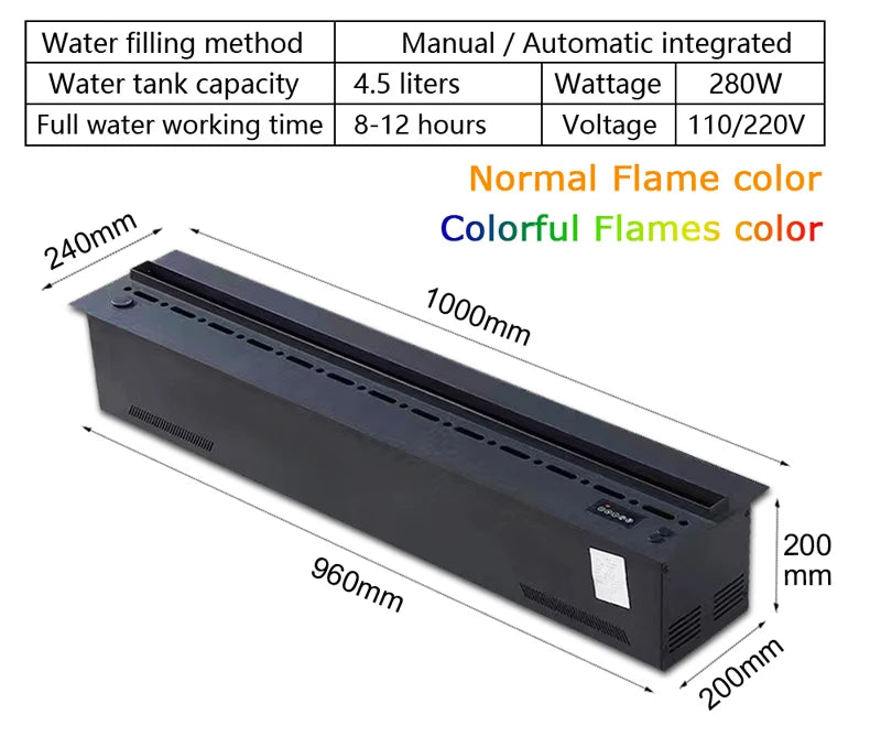 Intelligent Water Replenishment Multi-Color Atomization Fireplace Designer Luxury Home Decoration 3D Atomization Fireplace