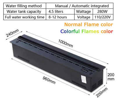 Intelligent Water Replenishment Multi-Color Atomization Fireplace Designer Luxury Home Decoration 3D Atomization Fireplace