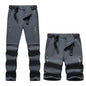 Men's 2 in 1 Convertible Hiking Pant Quick Dry Elastic Outdoor Running Cargo Trouser Summer Waterproof Fishing Camping Plus Size