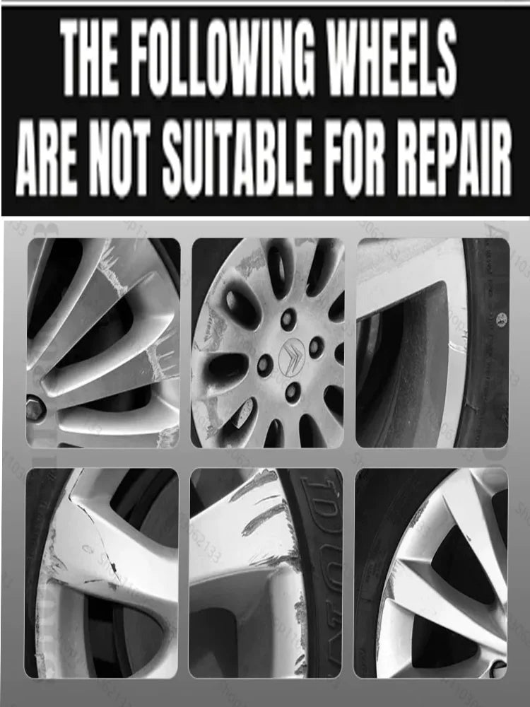 Car Wheel Rim Scratch Refurbishment Paste, Tire Rim Scratch Paint Repair Paste - Black And White Silver Aluminum Alloy Rim