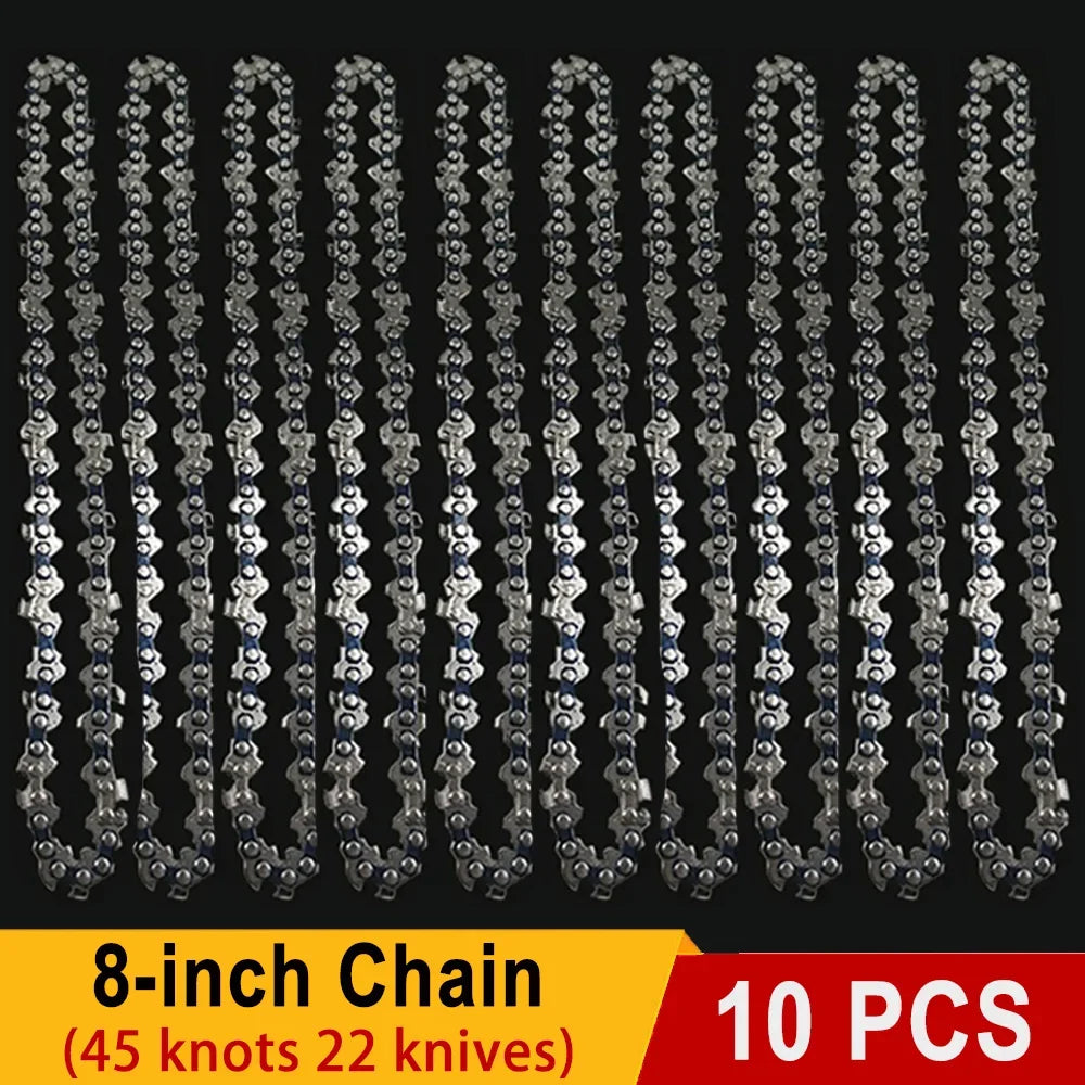 Chain for Mini Chainsaw 8 Inch 1/4"P Electric Saw 45 knots 22 knives Saw Blade Wireless Mini Saw Bar Chain Guid Logging Chainsaw