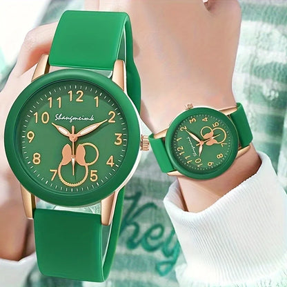 Casual Round Pointer Women Quartz Watch Cute Candy Color Analog Silicone Band Wrist Watch For Woman Clock