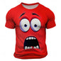 Summer New 3D Printed Funny Face T-shirt Fashionable Men's Holiday Short-sleeved Casual O-neck Loose T-shirt Streetwear