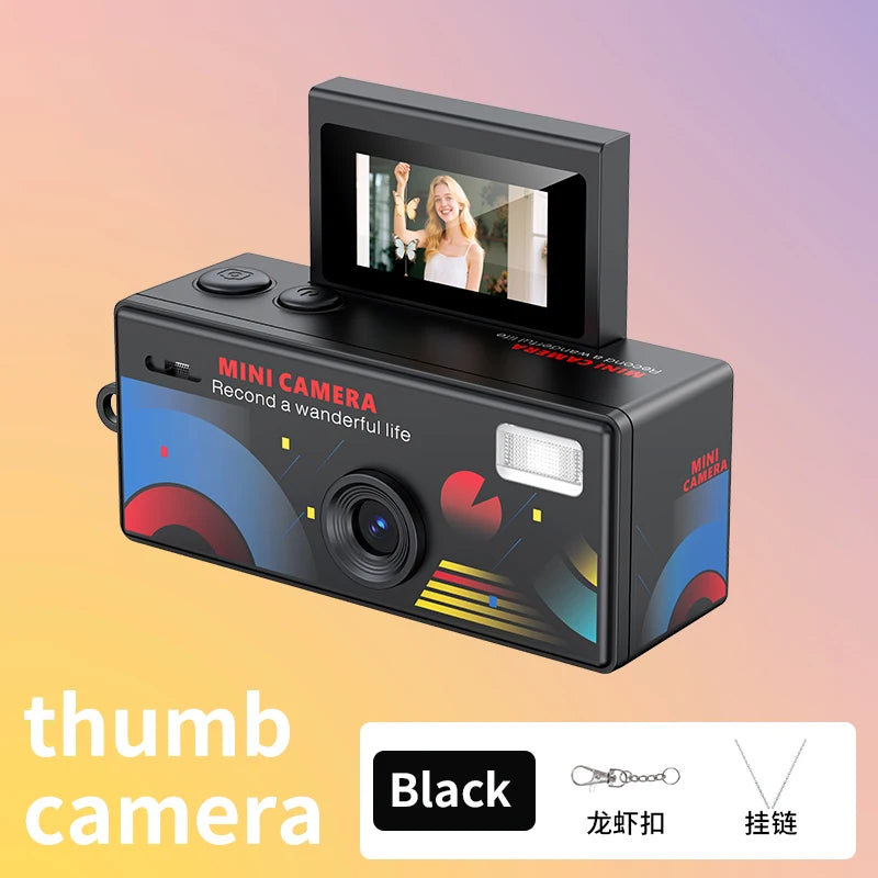 Ourlife Thumb Keychain Camera 0.96inch Flip Screen Retro CCD Mini Digital Camera 720P Very Small Camcorder Video Recorder