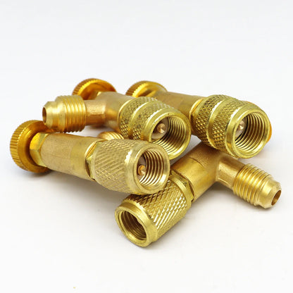 Air Conditioning Refrigerant Safety Valve R410A R22 1/4" 5/16" Refrigeration Charging Safety Liquid Adapter Hand Tool Parts