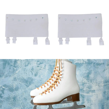 Skate Boot Covers Elastic Sturdy Ice Skate Covers for Skating Outdoor Sports White Size L