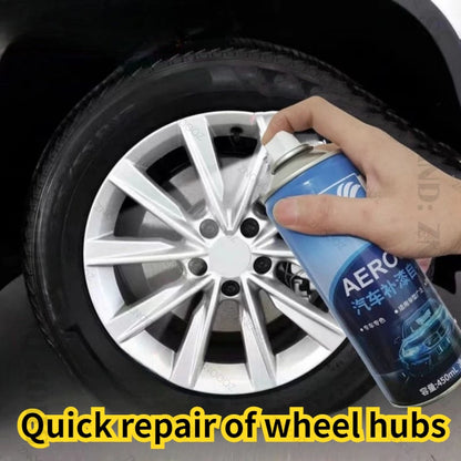 450ml Silver Series Alloy Automotive Wheel Repair Spray Paint - DIY Scratch Remover, Touch Up Paint Quick Matte Bright black